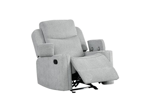 ACME Furniture - Galya Motion Glider Recliner - Light Gray Chenille - LV04682 veiw 1