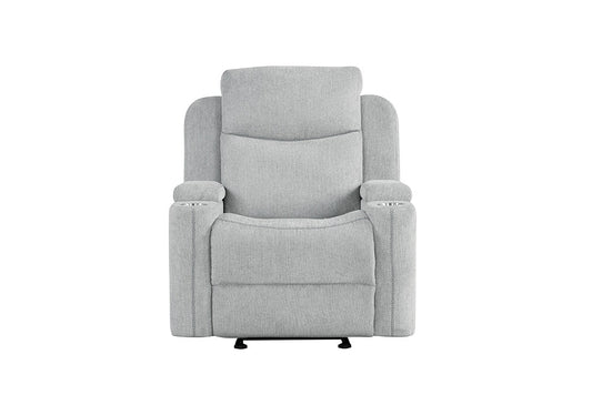 ACME Furniture - Galya Motion Glider Recliner - Light Gray Chenille - LV04682 veiw 2