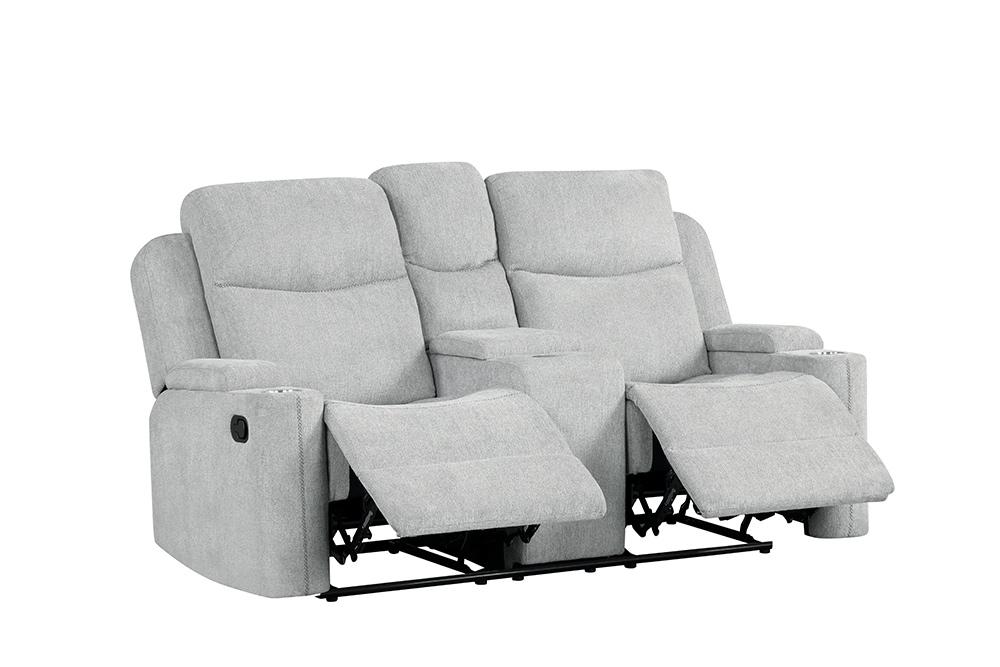ACME Furniture - Galya Motion Loveseat w/Console - Light Gray Chenille - LV04681 view 1