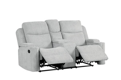 ACME Furniture - Galya Motion Loveseat w/Console - Light Gray Chenille - LV04681 view 1