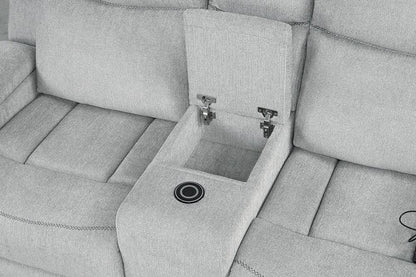 ACME Furniture - Galya Motion Loveseat w/Console - Light Gray Chenille - LV04681 view 6