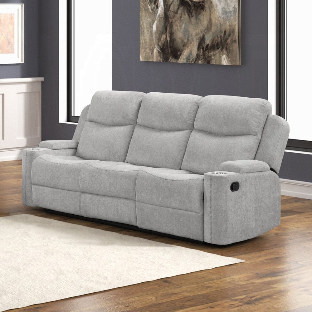 ACME Furniture - Galya Motion Loveseat w/Console - Light Gray Chenille - LV04681 view 7