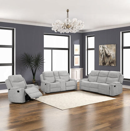 ACME Furniture - Galya Motion Loveseat w/Console - Light Gray Chenille - LV04681 view 8