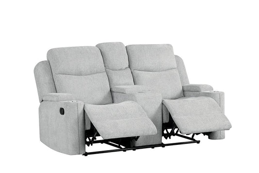 ACME Furniture - Galya Motion Loveseat w/Console - Light Gray Chenille - LV04681 veiw 1