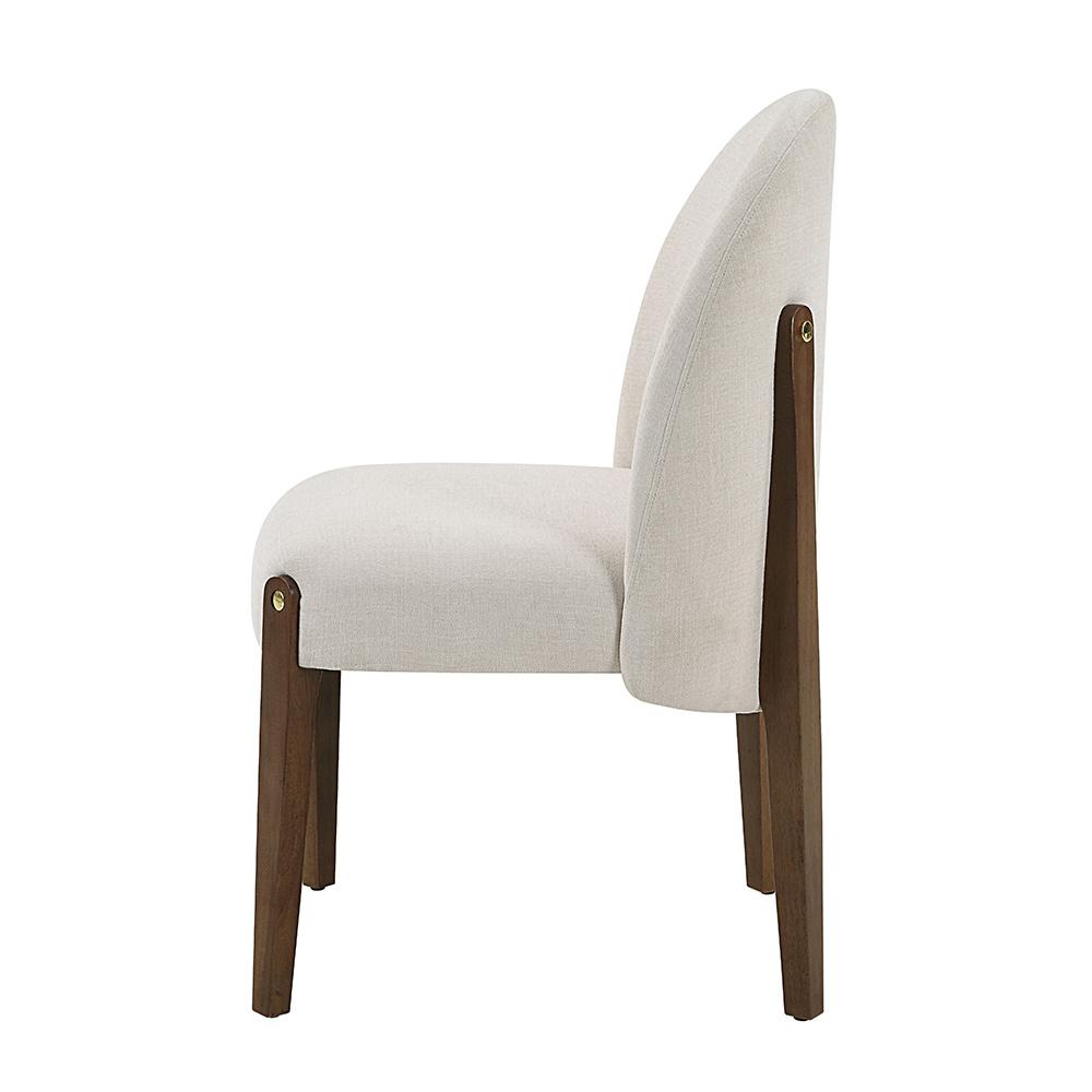 ACME Furniture - Gamarya Side Chair (Set of 2) - White Fabric & Oak Finish - DN02857 view 3