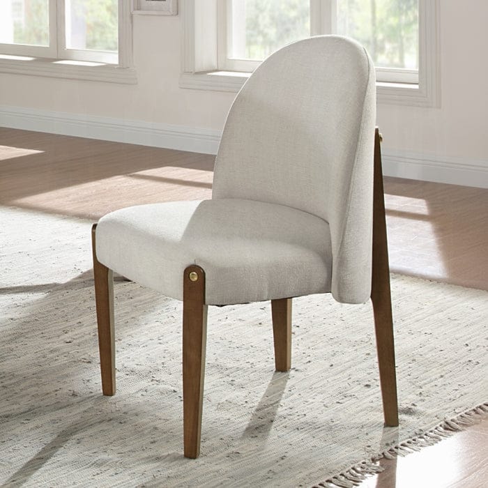 ACME Furniture - Gamarya Side Chair (Set of 2) - White Fabric & Oak Finish - DN02857 view 7