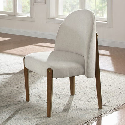 ACME Furniture - Gamarya Side Chair (Set of 2) - White Fabric & Oak Finish - DN02857 view 7