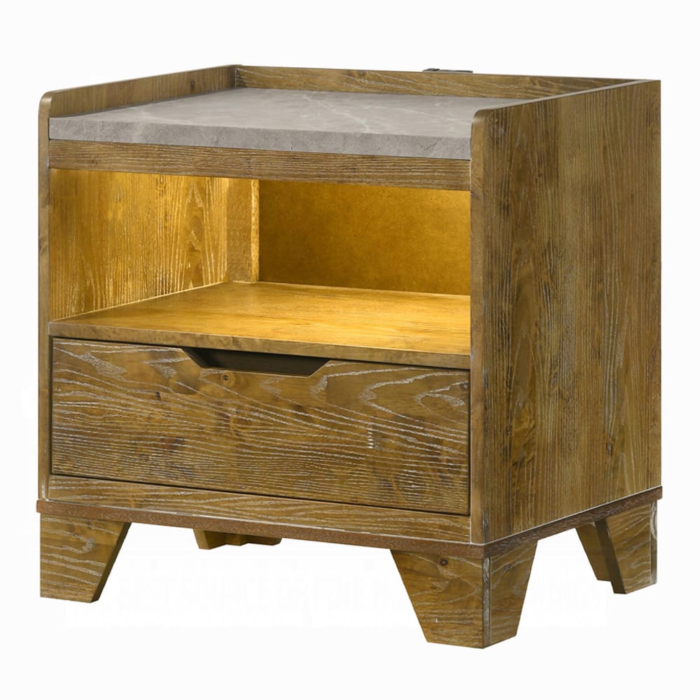 ACME Furniture - Garcia - Nightstand w/LED - Light Aspen Brown - BD04863 view 1