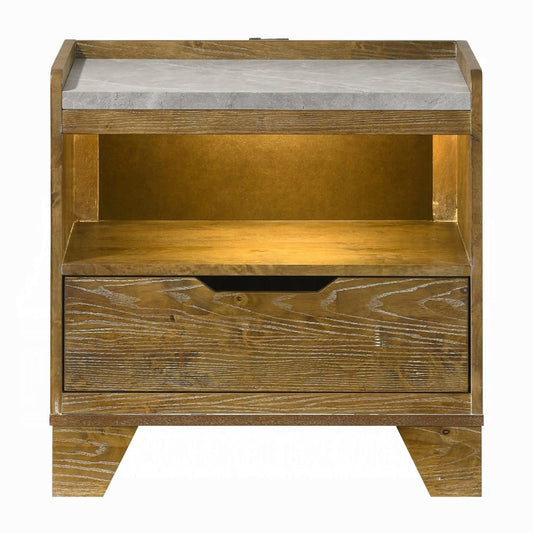ACME Furniture - Garcia - Nightstand w/LED - Light Aspen Brown - BD04863 view 2