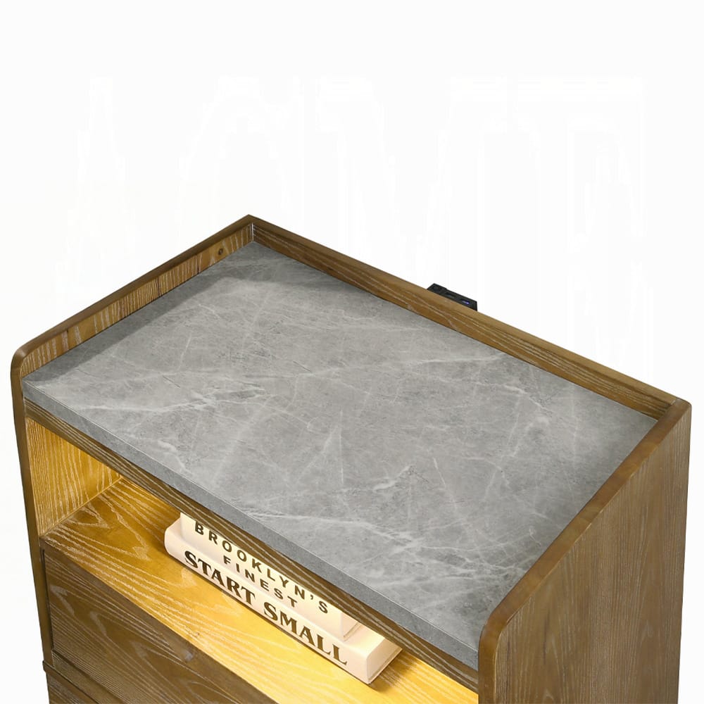 ACME Furniture - Garcia - Nightstand w/LED - Light Aspen Brown - BD04863 view 6