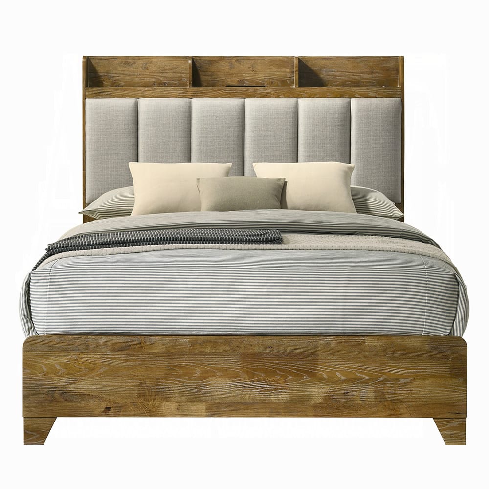 ACME Furniture - Garcia - Queen Bed w/USB - Light Aspen Brown - BD04862Q view 2