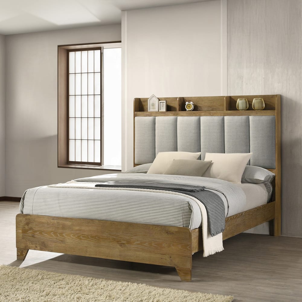 ACME Furniture - Garcia - Queen Bed w/USB - Light Aspen Brown - BD04862Q view 6