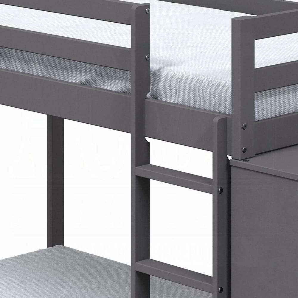ACME Furniture - Gaston Twin/Twin Bunk Bed w/4 Drawers & 3 Compartments - Gray - BD01372 view 3