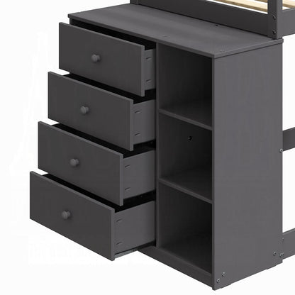 ACME Furniture - Gaston Twin/Twin Bunk Bed w/4 Drawers & 3 Compartments - Gray - BD01372 view 4