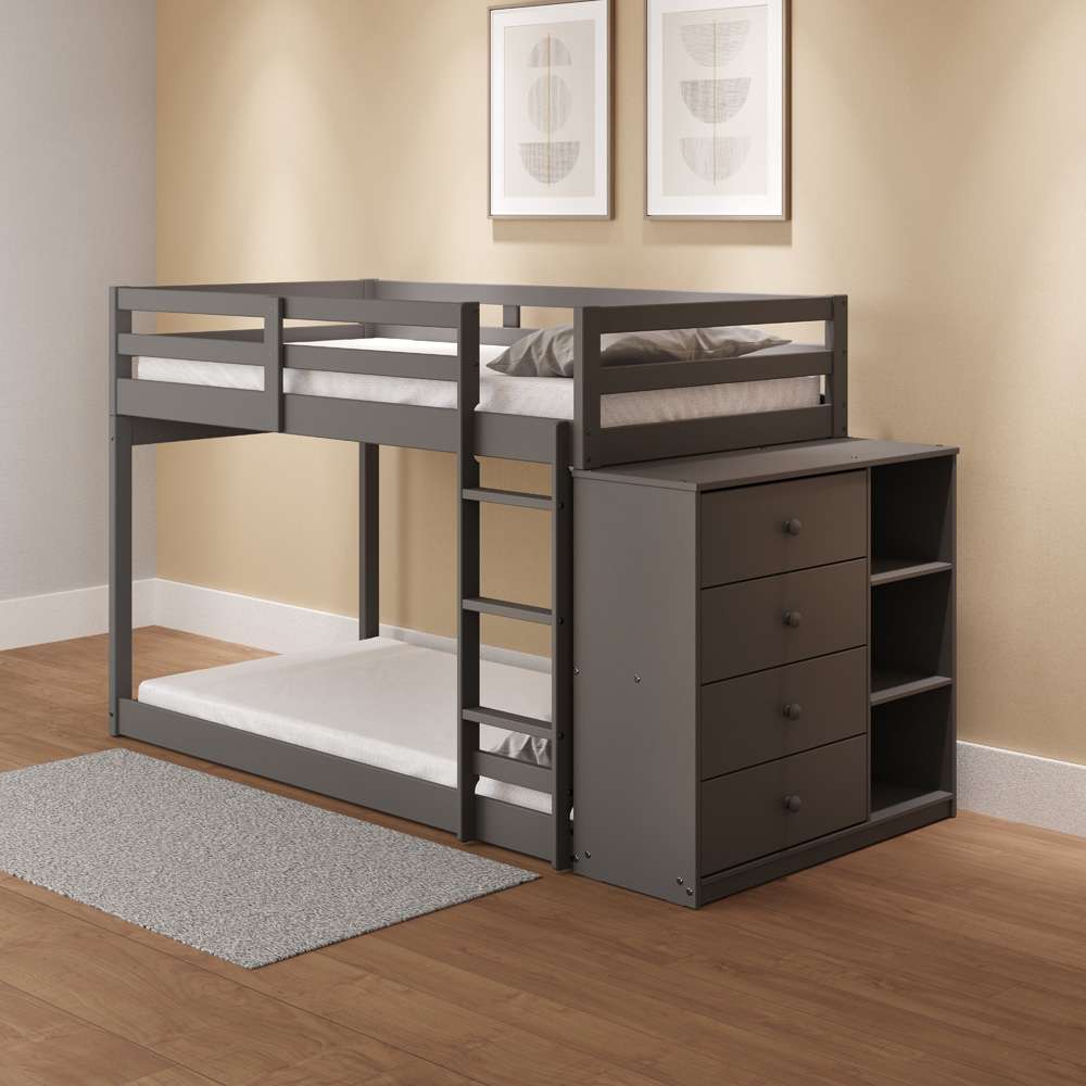 ACME Furniture - Gaston Twin/Twin Bunk Bed w/4 Drawers & 3 Compartments - Gray - BD01372 view 8