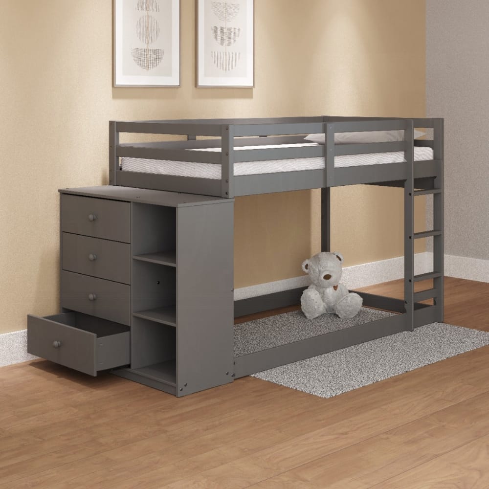 ACME Furniture - Gaston Twin/Twin Bunk Bed w/4 Drawers & 3 Compartments - Gray - BD01372 view 9