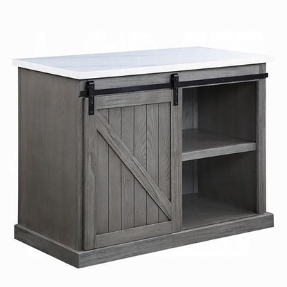 ACME Furniture - Gauri Kitchen Island - Nature Marble Top Top & Gray Oak - AC00308 view 1