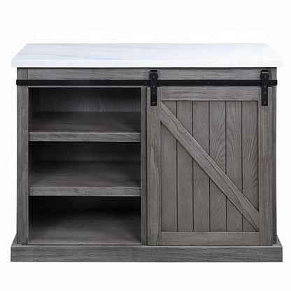 ACME Furniture - Gauri Kitchen Island - Nature Marble Top Top & Gray Oak - AC00308 view 3