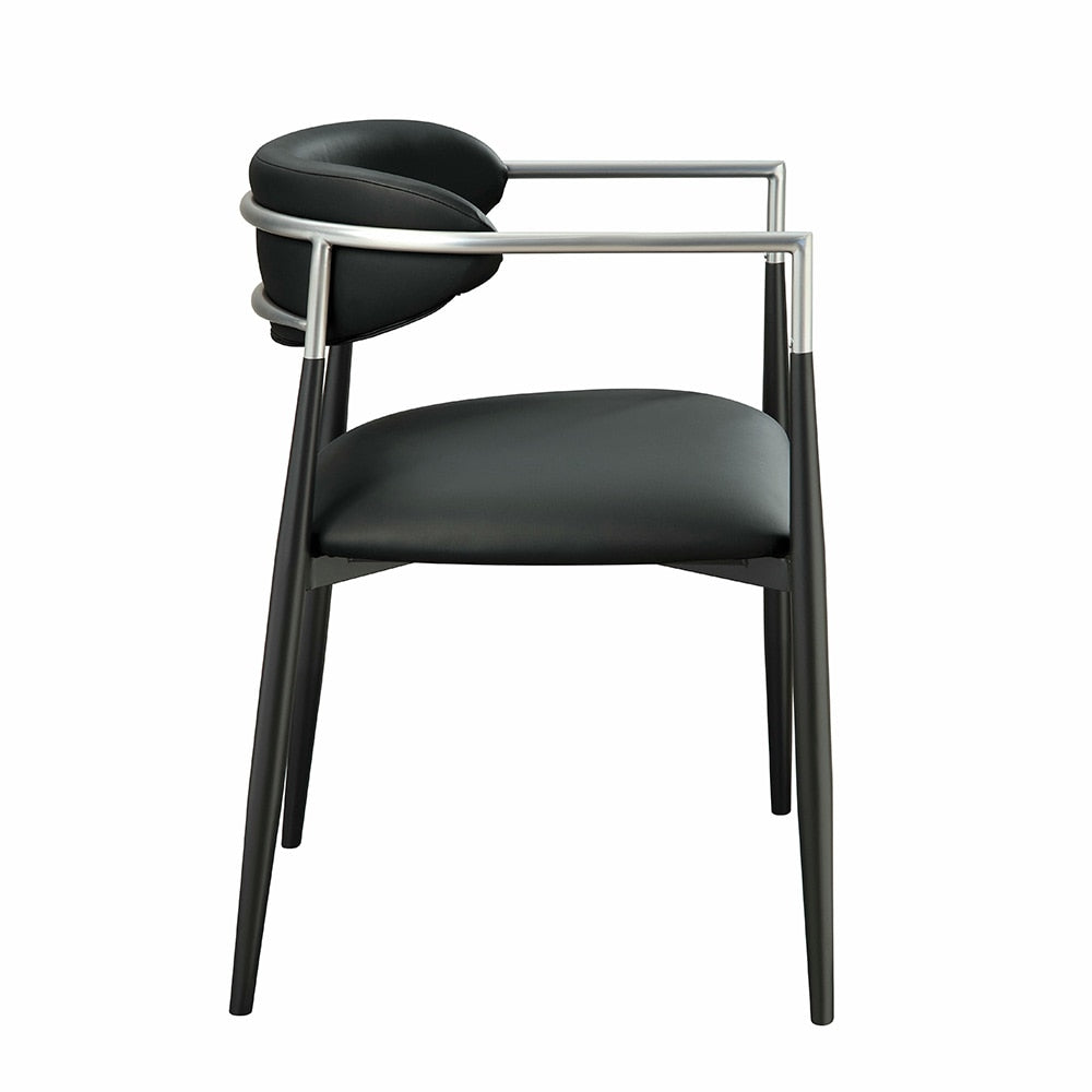 ACME Furniture - Gavan Arm Chair (Set of 2) - Black Synthetic Leather - DN03467 view 3