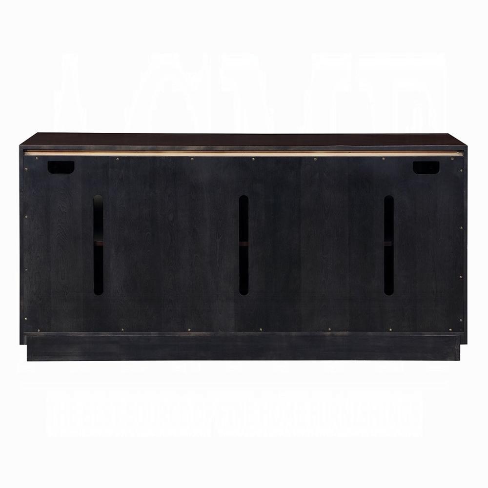 ACME Furniture - Geranio Console Cabinet - Metallic Silver & Walnut Finish - AC02502 veiw 4