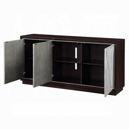 ACME Furniture - Geranio Console Cabinet - Metallic Silver & Walnut Finish - AC02502 veiw 5
