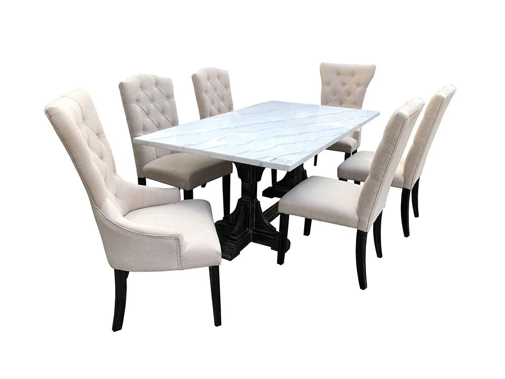 ACME Furniture - Gerardo Dining Table - White Natural Marble Top & Weathered Espresso - 60180 view 3