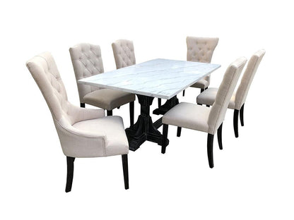 ACME Furniture - Gerardo Dining Table - White Natural Marble Top & Weathered Espresso - 60180 view 3