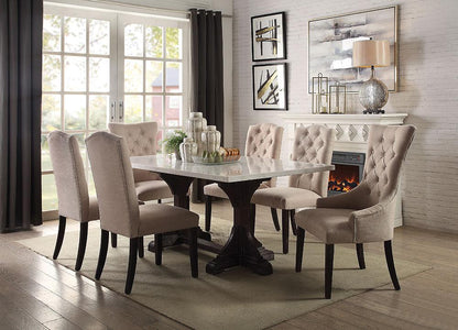 ACME Furniture - Gerardo Dining Table - White Natural Marble Top & Weathered Espresso - 60180 view 5