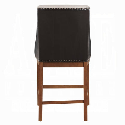 ACME Furniture - Gilsea Counter Height Chair (Set of 2) - Fabric, Brown Synthetic Leather & Brown Finish - DN03726 veiw 5
