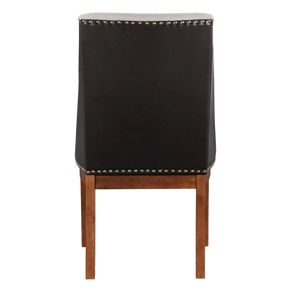 ACME Furniture - Gilsea - Side Chair (Set of 2) - Fabric, Brown Synthetic Leather & Brown  - DN04396 view 4