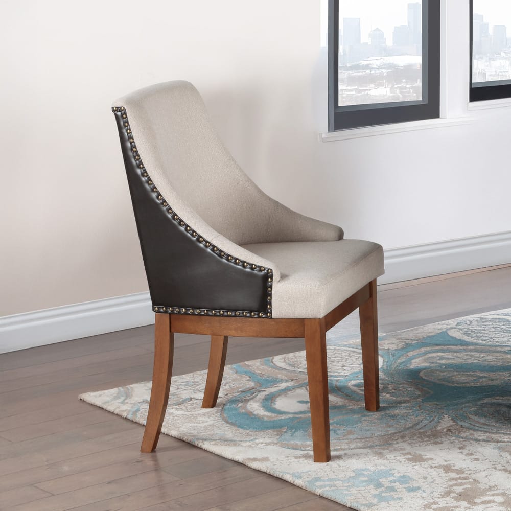 ACME Furniture - Gilsea - Side Chair (Set of 2) - Fabric, Brown Synthetic Leather & Brown  - DN04396 view 5