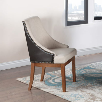 ACME Furniture - Gilsea - Side Chair (Set of 2) - Fabric, Brown Synthetic Leather & Brown  - DN04396 view 5