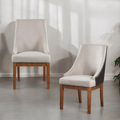 ACME Furniture - Gilsea - Side Chair (Set of 2) - Fabric, Brown Synthetic Leather & Brown  - DN04396 view 6
