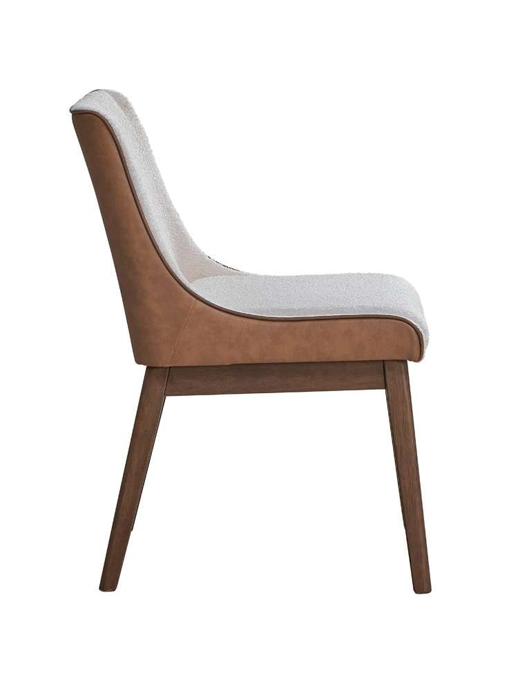 ACME Furniture - Ginny Side Chair (Set of 2) - White Boucle - Brown Velvet & Walnut - DN02308 view 3