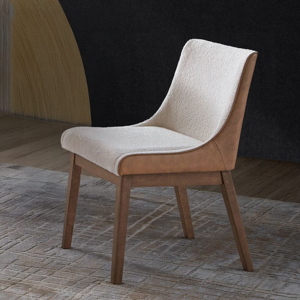 ACME Furniture - Ginny Side Chair (Set of 2) - White Boucle - Brown Velvet & Walnut - DN02308 view 7
