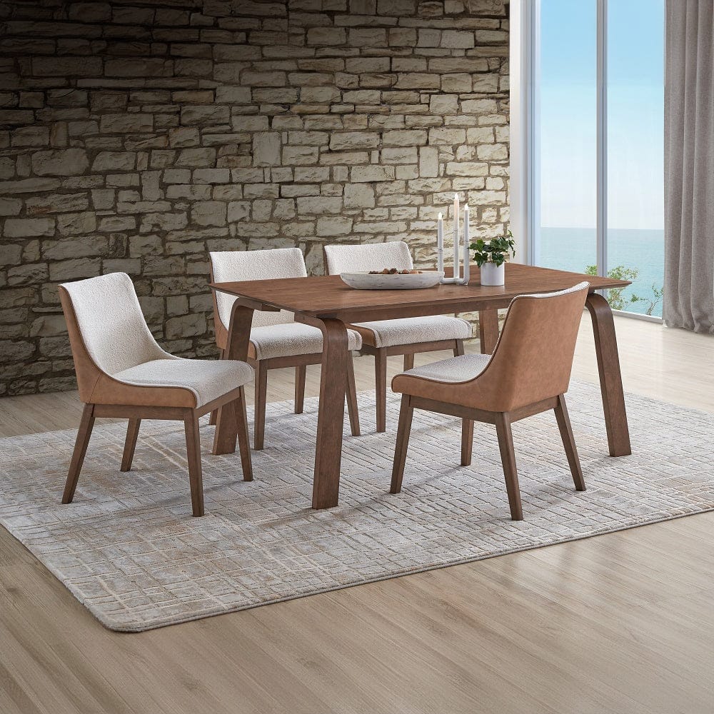 ACME Furniture - Ginny Side Chair (Set of 2) - White Boucle - Brown Velvet & Walnut - DN02308 view 8