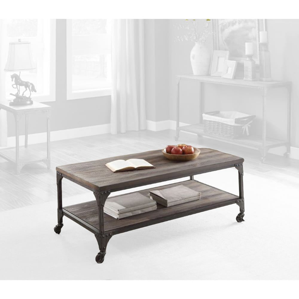 ACME Furniture - Gorden - Coffee Table - Weathered Oak & Antique Nickel  - 81445 view 1