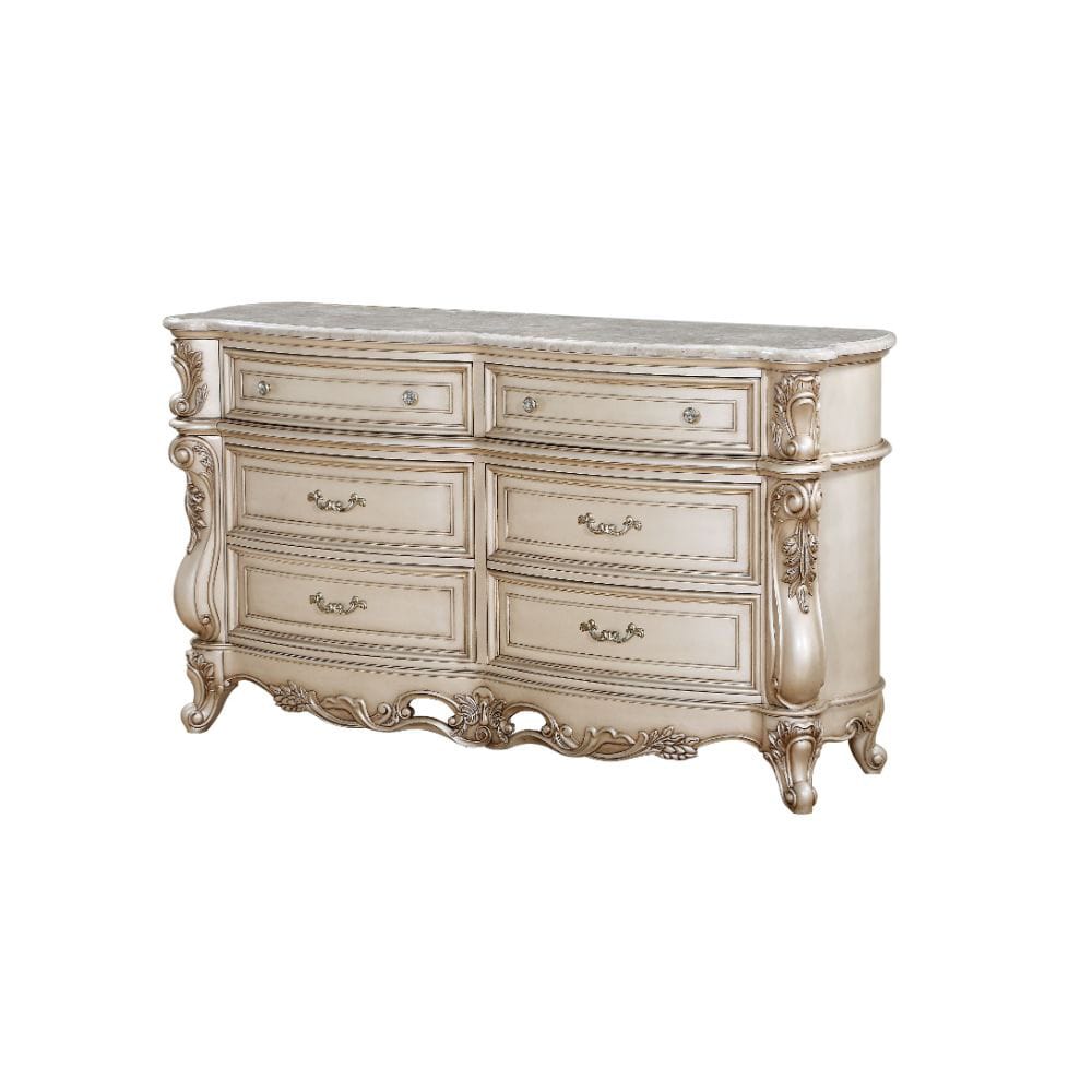 ACME Furniture - Gorsedd - Dresser - Natural Marble Top & Golden Ivory  - 27445A view 1