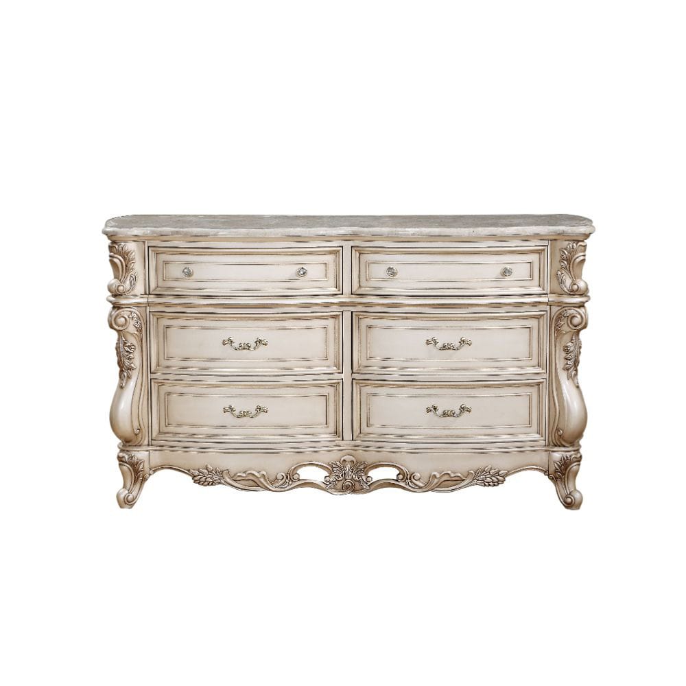 ACME Furniture - Gorsedd - Dresser - Natural Marble Top & Golden Ivory  - 27445A view 2