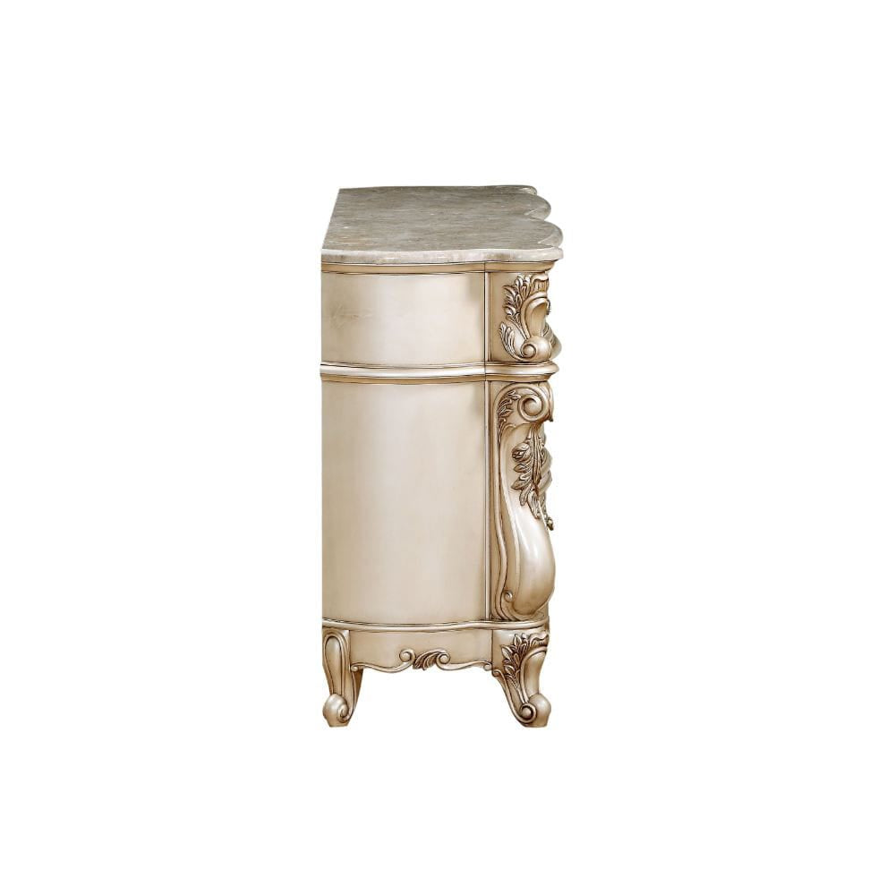 ACME Furniture - Gorsedd - Dresser - Natural Marble Top & Golden Ivory  - 27445A view 3