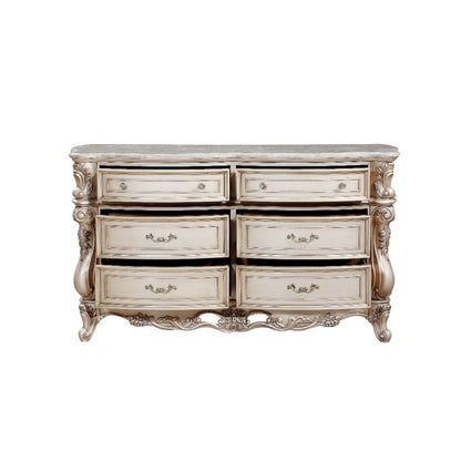 ACME Furniture - Gorsedd - Dresser - Natural Marble Top & Golden Ivory  - 27445A view 6