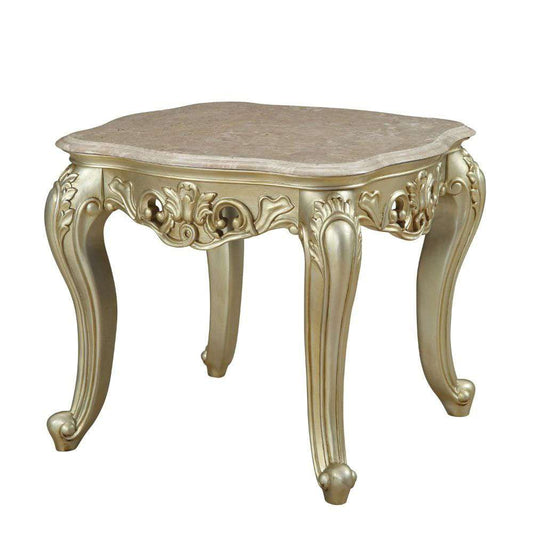 ACME Furniture - Gorsedd End Table w/Marble Top - 82442 veiw 1