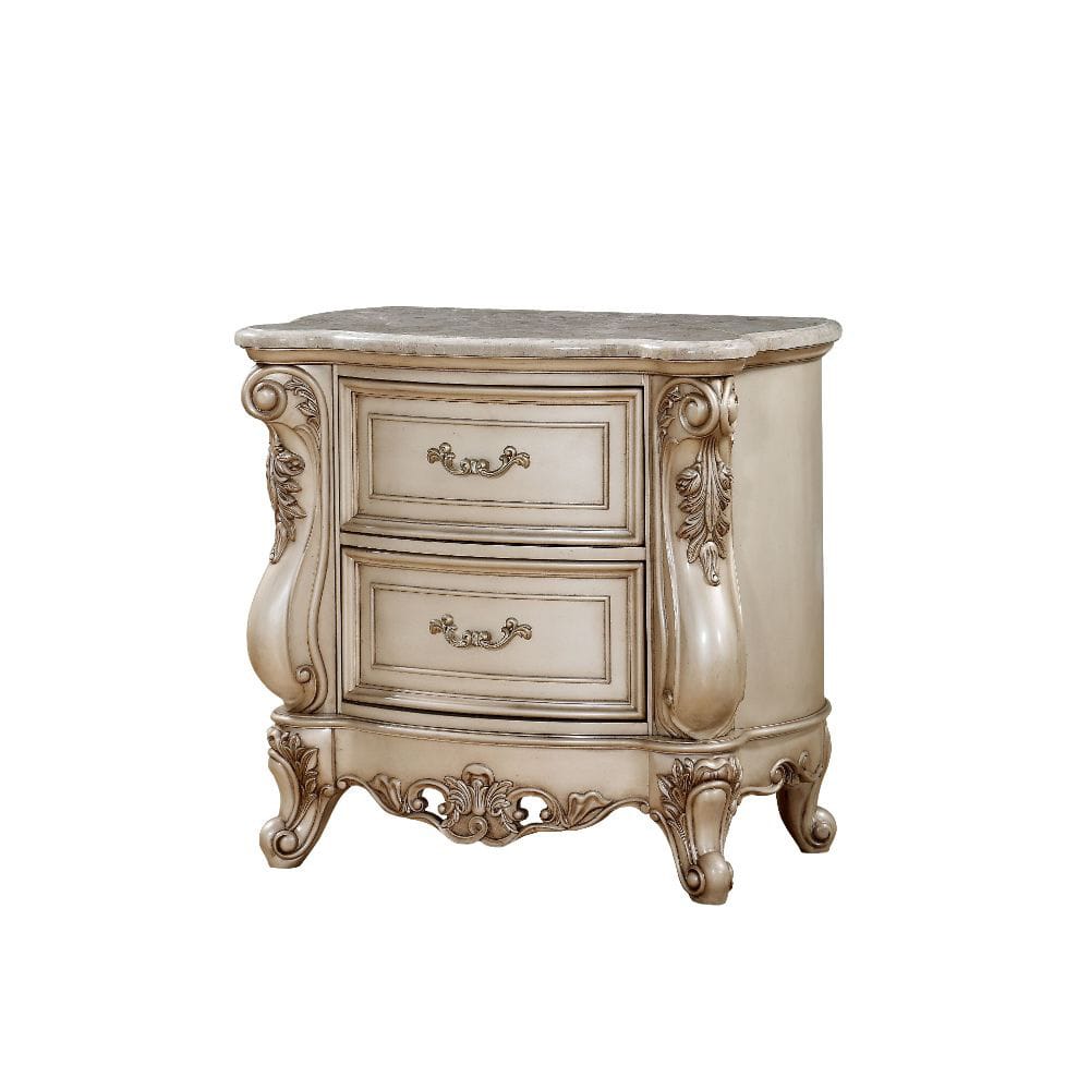 ACME Furniture - Gorsedd - Nightstand - Natural Marble Top & Golden Ivory  - 27443A view 1