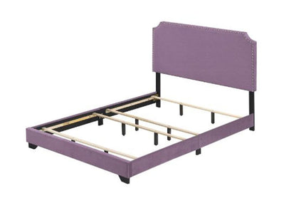 ACME Furniture - Haemon - Queen Bed - Light Synthetic Leatherrple Linen - 26750Q view 1