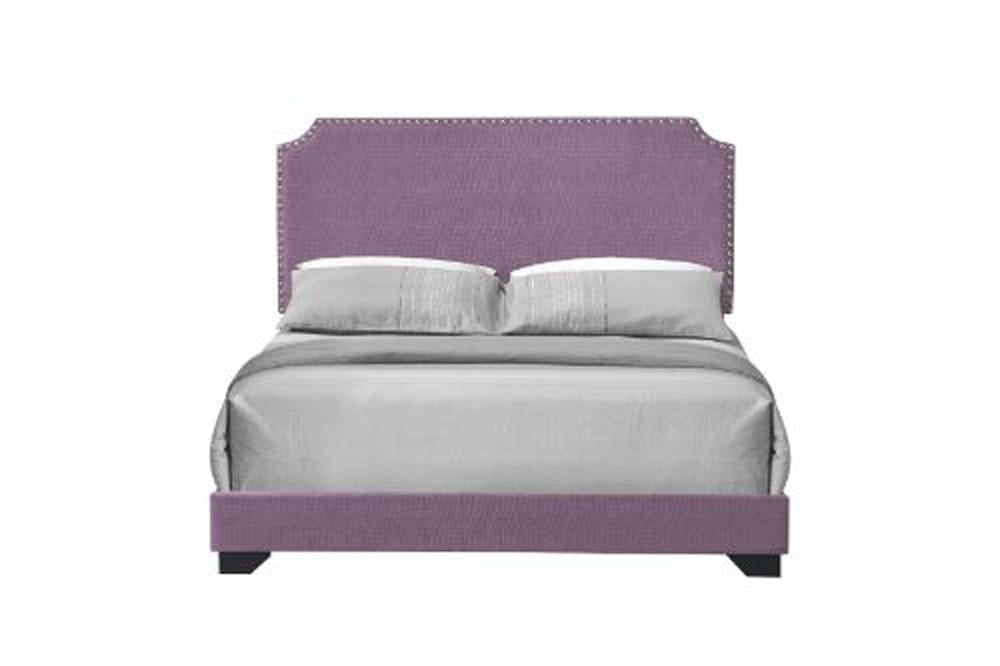 ACME Furniture - Haemon - Queen Bed - Light Synthetic Leatherrple Linen - 26750Q view 2