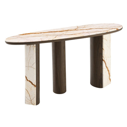 ACME Furniture - Haidar - Console Table W/Marble Top - Natural Marble & Brown - AC04567 view 1