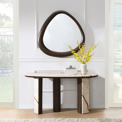 ACME Furniture - Haidar - Console Table W/Marble Top - Natural Marble & Brown - AC04567 view 5