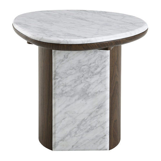 ACME Furniture - Haidar - End Table w/Natural Marble - Natural Marble & Brown - LV04566 view 2