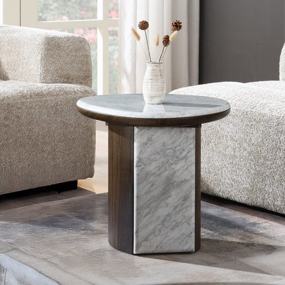 ACME Furniture - Haidar - End Table w/Natural Marble - Natural Marble & Brown - LV04566 view 4
