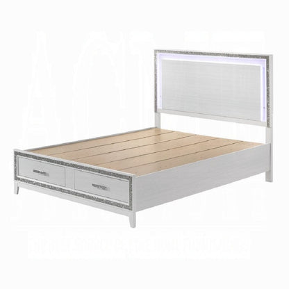 ACME Furniture - Haiden Eastern King Bed w/Storage - LED & White - BD01742EK view 2